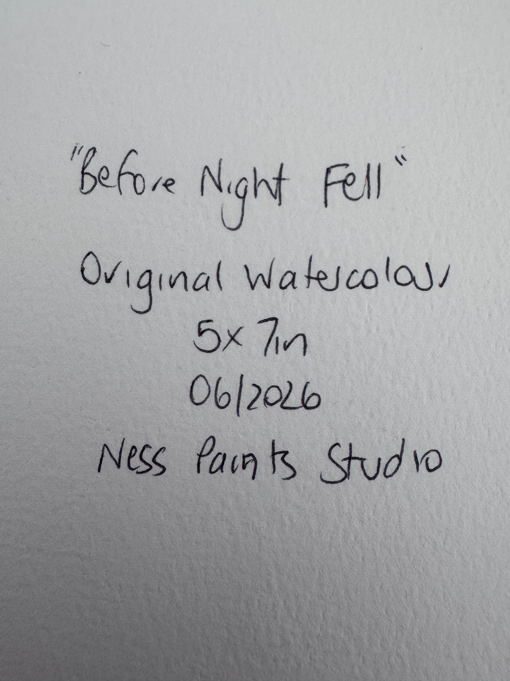 Before Night Fell (5x7in)
